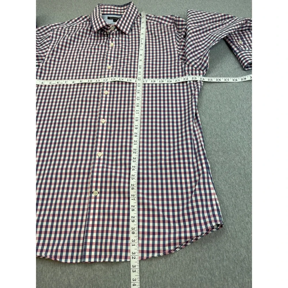 Banana Republic Shirt Mens XL (17-17.5) Check 100% Cotton Button Up Slim Fit